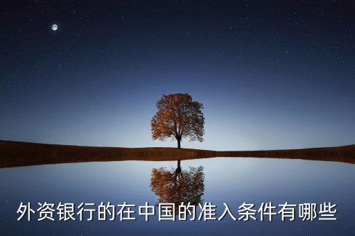 什么是外資準(zhǔn)入，外資銀行的在中國的準(zhǔn)入條件有哪些