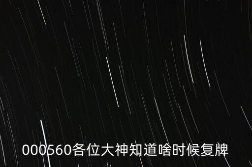 深金田什么時候復(fù)牌，000560各位大神知道啥時候復(fù)牌