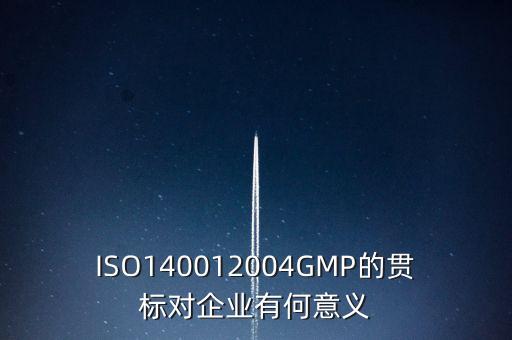 ISO140012004GMP的貫標對企業(yè)有何意義