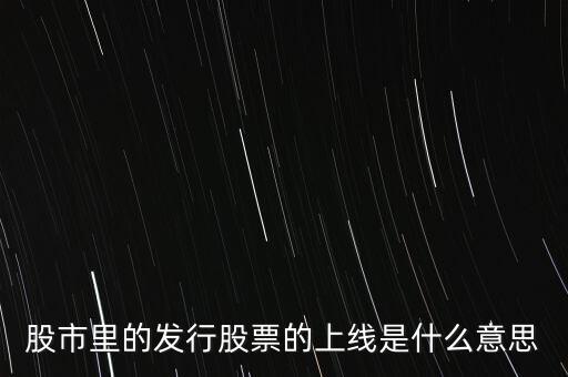 股市里的發(fā)行股票的上線是什么意思