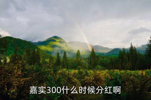 嘉實300什么時候分紅啊