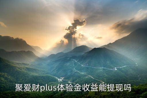 聚愛財plus體驗金收益能提現嗎