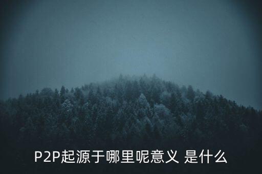 P2P起源于哪里呢意義 是什么