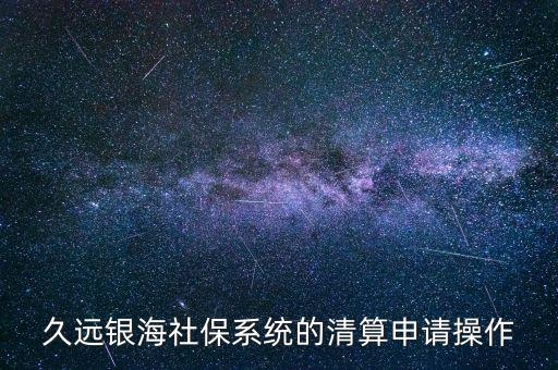 久遠銀海什么時候申購，久遠銀海社保系統(tǒng)的清算申請操作