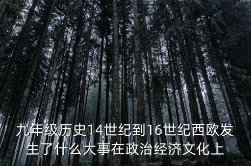 九年級(jí)歷史14世紀(jì)到16世紀(jì)西歐發(fā)生了什么大事在政治經(jīng)濟(jì)文化上