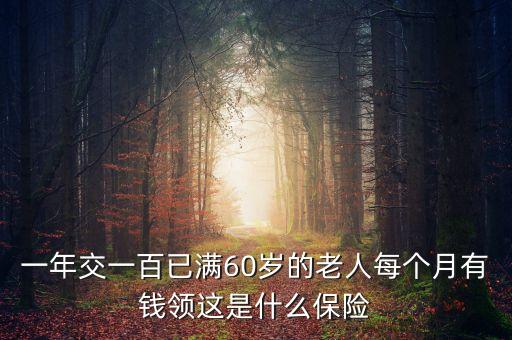 一年交一百已滿60歲的老人每個月有錢領(lǐng)這是什么保險