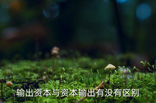 資本輸出是什么意思，輸出資本與資本輸出有沒有區(qū)別