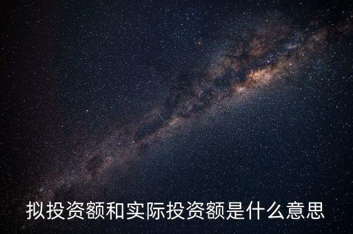 擬投資額和實際投資額是什么意思