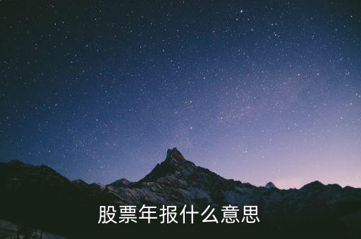 股票年報(bào)是什么，股票年報(bào)是什么意思