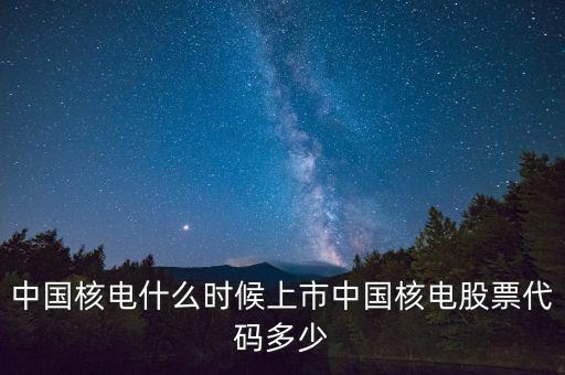 中國(guó)核電什么時(shí)候上市中國(guó)核電股票代碼多少