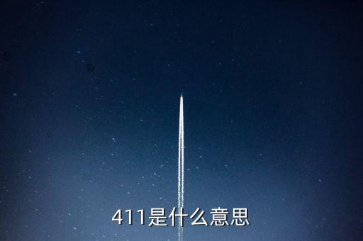 411是什么意思