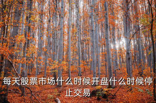 每天股票市場什么時(shí)候開盤什么時(shí)候停止交易