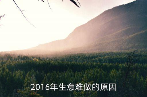 2016年生意難做的原因