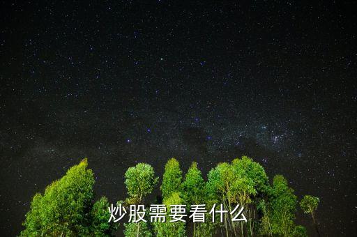 炒股需要看什么