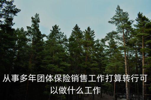 從事多年團體保險銷售工作打算轉行可以做什么工作