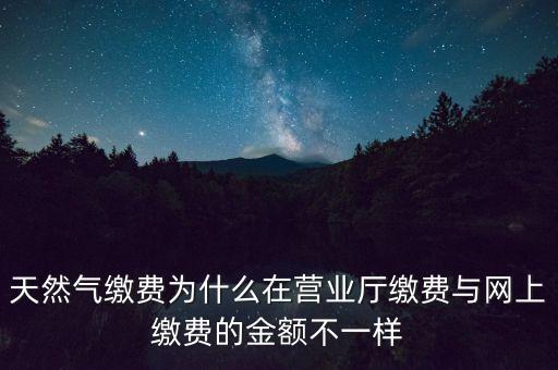 天然氣繳費(fèi)為什么在營業(yè)廳繳費(fèi)與網(wǎng)上繳費(fèi)的金額不一樣