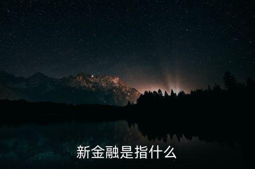 新金融是指什么