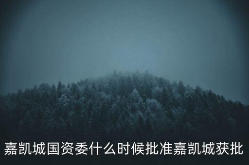 嘉凱城國資委什么時候批準嘉凱城獲批