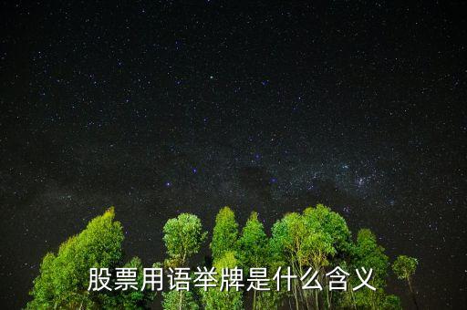 股票用語(yǔ)舉牌是什么含義