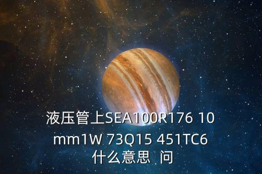 3q15什么意思，液壓管上SEA100R176 10mm1W 73Q15 451TC6 什么意思  問