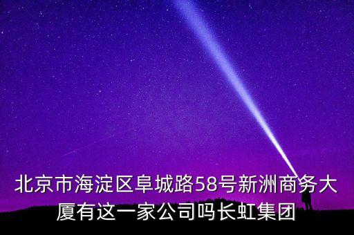 北京市海淀區(qū)阜城路58號新洲商務(wù)大廈有這一家公司嗎長虹集團