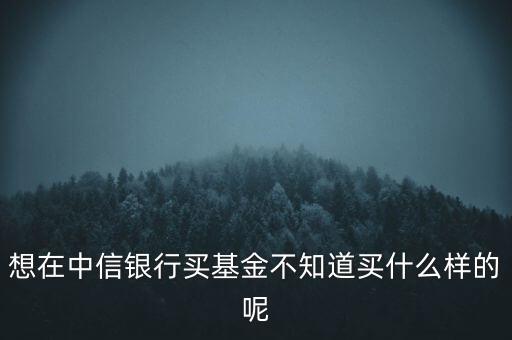 想在中信銀行買基金不知道買什么樣的呢