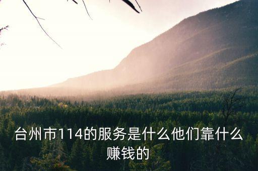 臺州市114的服務(wù)是什么他們靠什么賺錢的