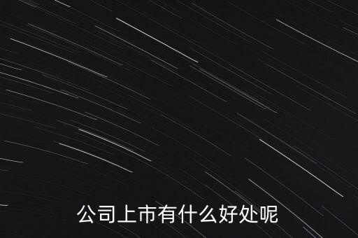 公司上市有什么好處呢