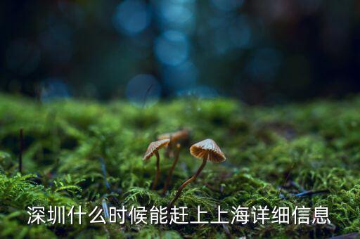 深圳什么時候能趕上上海詳細(xì)信息