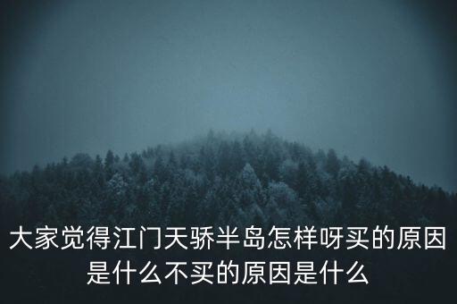 大家覺得江門天驕半島怎樣呀買的原因是什么不買的原因是什么