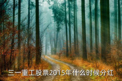 三一重工股票2015年什么時(shí)候分紅