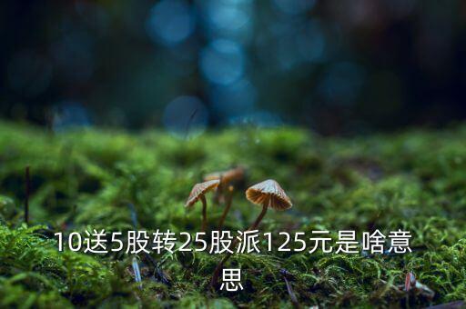 10送5股轉(zhuǎn)25股派125元是啥意思