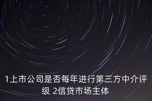 1上市公司是否每年進(jìn)行第三方中介評級 2信貸市場主體