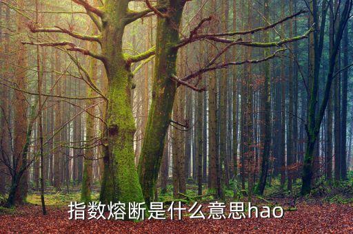 指數(shù)熔斷是什么意思hao