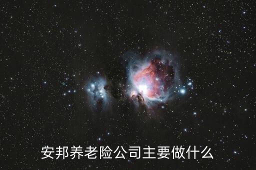 安邦養(yǎng)老險公司主要做什么