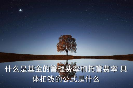 什么是基金托管費率，基金管理費率和托管費是怎么回事