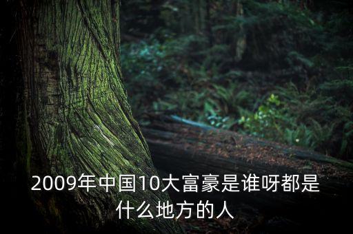 2009年中國10大富豪是誰呀都是什么地方的人