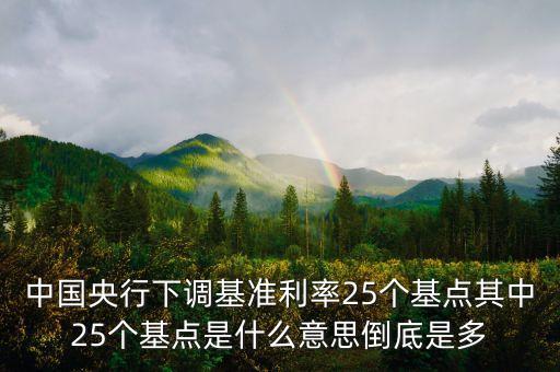 中國(guó)央行下調(diào)基準(zhǔn)利率25個(gè)基點(diǎn)其中25個(gè)基點(diǎn)是什么意思倒底是多