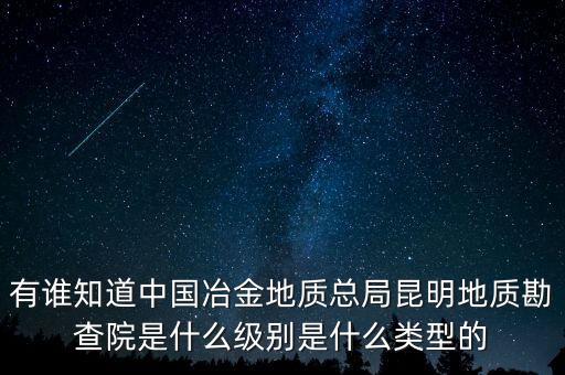 有誰知道中國冶金地質(zhì)總局昆明地質(zhì)勘查院是什么級(jí)別是什么類型的