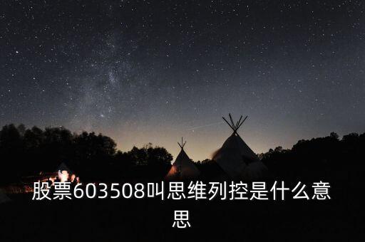 思維列控是什么公司，股票603508叫思維列控是什么意思