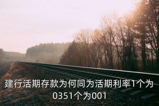 建行存折號001表示什么，建行活期存款為何同為活期利率1個為0351個為001