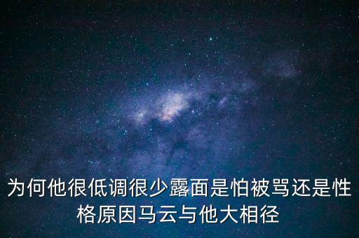 為何他很低調(diào)很少露面是怕被罵還是性格原因馬云與他大相徑