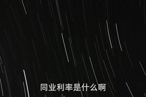 同業(yè)利率是什么啊