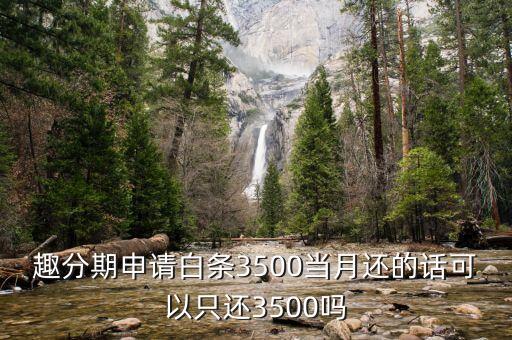 趣分期申請白條3500當(dāng)月還的話可以只還3500嗎