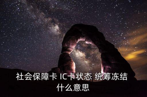 社會(huì)保障卡 IC卡狀態(tài) 統(tǒng)籌凍結(jié) 什么意思