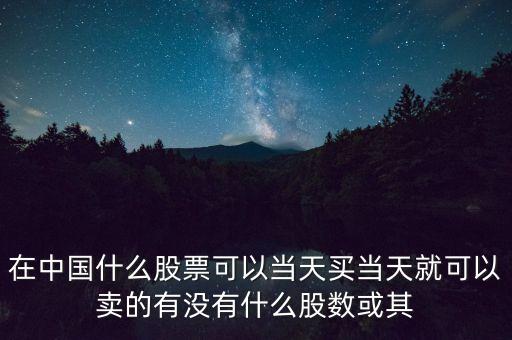 在中國什么股票可以當(dāng)天買當(dāng)天就可以賣的有沒有什么股數(shù)或其