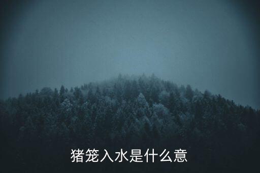 豬籠入水是什么意