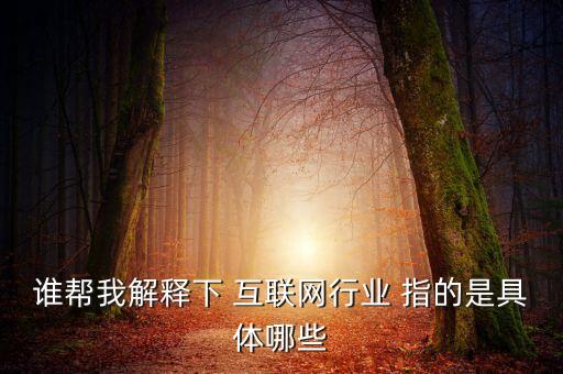 什么是互聯(lián)網(wǎng)行業(yè)，誰幫我解釋下 互聯(lián)網(wǎng)行業(yè) 指的是具體哪些