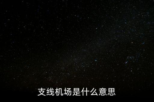 支線機場是什么意思