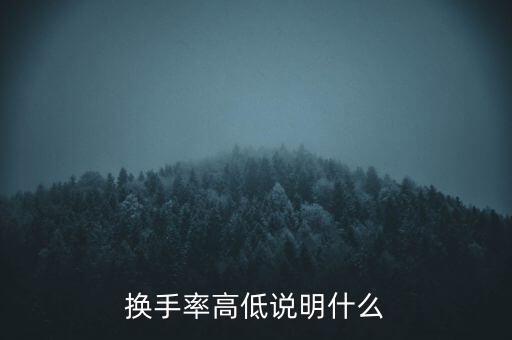 換手率高低說明什么